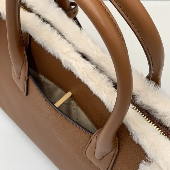 MICHAEL KORS AVRIL LARGE TOP ZIP SATCHEL LUGGAGE MULTI COLOR WITH FLUFFY - Picture 9 of 16